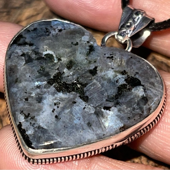 Larvikite Feldspar Pendant 1 7/8” - Picture 1 of 12